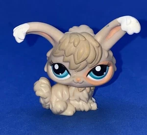Littlest Pet Shop LPS Bronceado y Blanco Angora Bunny Blue Dot Eyes Hasbro #1471 - Imagen 1 de 3