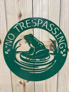 Frog No Trespassing Sign For Pool - Picture 1 of 2