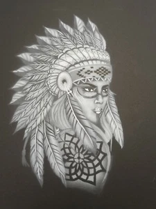 Native american indian girl multi 7  layer airbrush art craft stencil - Picture 1 of 8