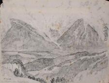 Wilhelm Danz Gebirgslandschaft Innsbruck Österreich Nordkette Bleistift 1942