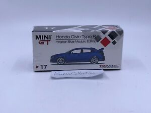 Mini GT 1:64 Honda Civic Type-R FK8 Aegean Blue Modulo RHD Diecast Model Car