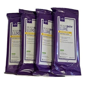MEDLINE READYBATH LUXE Bathing Cloth ANTIBACTERIAL Scented 4 PACKS of 8 - Picture 1 of 5