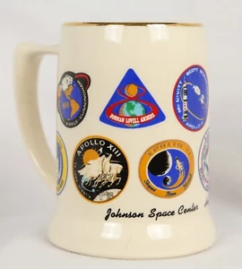 Taza de colección Apolo Missions Johnson Space Center Houston NASA recuerdo Stein tanque - Imagen 1 de 9