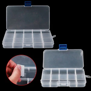 5pcs Plastic Box Fish Bait Lure Swivel Hook Tackle Waterproof Storage Container - Picture 1 of 3