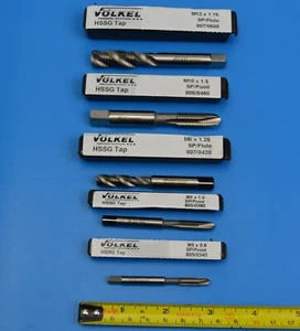 Grifo métrico HSSG Volkel Alemania. Flauta recta espiral M5 M6 M8 M10 M12. Selecciona: - Imagen 1 de 7