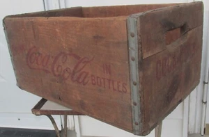 Original Drink COCA-COLA In Bottles New York Wood Shipping Crate For 4 Six Packs - Picture 1 of 8