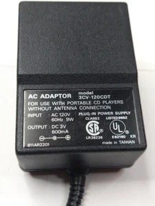 AC Adapter 3CV-120CDT Power Supply Output DC 3V 600mA - Imagen 1 de 3