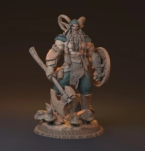 Gehörnter Waldschrat Miniatur Satyr Barbar Figur für RPG wie D&D Pathfinder DSA - Bild 1 von 11
