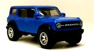 LOOSE 2023 MATCHBOX 1:64 BLUE 2021 FORD BRONCO WHEEL SWAP REAL RIDERS - Picture 1 of 9