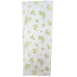 Vintage Homemade Body Pillow Case Cover 22"x55" 1970's White Daisy Green - Picture 1 of 6