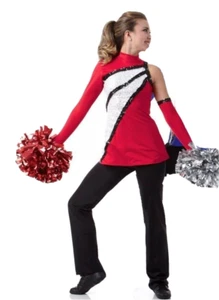 Reaction RED Adult XL Dance Costume Top & Pants Team Spirit Cheer w/Mitt New - Picture 1 of 3