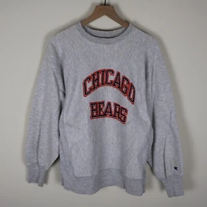 Vintage 80s Chicago Bears Champion Reverse Weave Sweatshirt Gray Large 22x28 - Picture 1 of 10