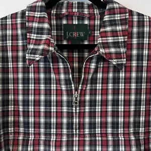 Vintage 90’s J Crew Men’s Pullover Plaid Jacket XL 1/4 Zip Pouch Pocket Preppy - Picture 1 of 8