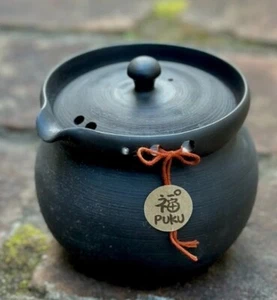 Tokoname Japanese Teapot PUKU Black clay Kyusu 400ml NO201 by Sekiryu kiln New - Picture 1 of 10