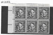 Scott Number 1282 Abe Lincoln 4 Cent Plate Block of 6 #28834