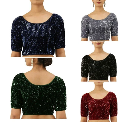 Blusa Sari Para Mujer Aspecto Étnico Indio Elástica Diseñador Choli Para Ropa de Fiesta Foto 1 de 2