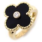 VanCleef & Arpels Alhambra Onyx Diamond US Size No. 4.5-5 Ring Pre-Owned b0202]