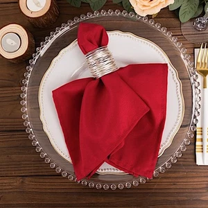 50 Polyester 17x17" TABLE NAPKINS Wedding Party Kitchen Catering Linens SALE - Picture 1 of 282