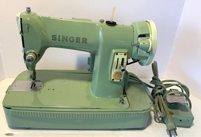 Vintage Singer Sewing Machine RFJ8-8 / 185K Green Portable with Case 1960’s - Image 1 of 4