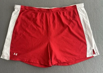 Under Armour Red w/ White Running Shorts Drawstring Women’s Sz XL Athletic - Image 1 of 4