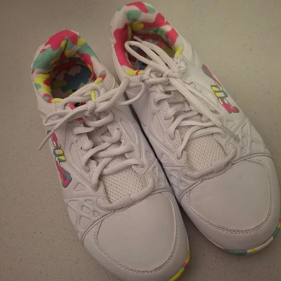 FILA Double Up Pickleball Tennis Shoes White Pink Yellow Blue Women US Size 10 - Image 1 of 4
