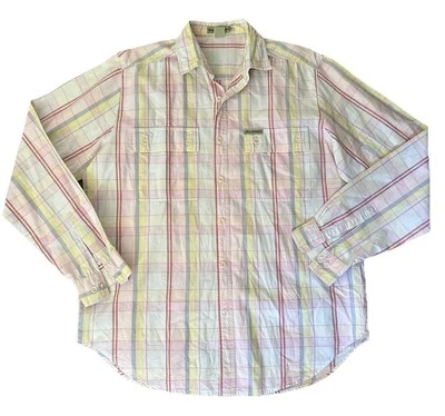 Men’s Royal Robbins Button Up Preppy Pastel Spring Plaid Dress Shirt Sz XL - Imagem 1 de 4