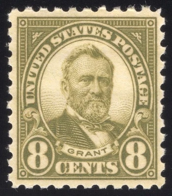 U.S. (Scott 589) 8¢ Olive Green, Grant, Rotary Perf 10, Mint-OG-NH VF - Image 1 of 2