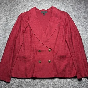 St. John roter zweireihiger Blazer Sakko Damen 16 Wollmischung Medaillenknöpfe - Bild 1 von 12