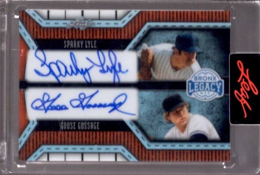 SPARKY LYLE GOOSE GOSSAGE 2025 Hoja Bronx Legacy Naranja Doble Autógrafo Automático #5/5 Foto 1 de 2