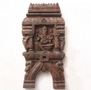 Ganesha Statue Kavadi Hindu Temple Gopuram Ganesh Sculpture Vintage Wall Panel - Picture 1 of 5