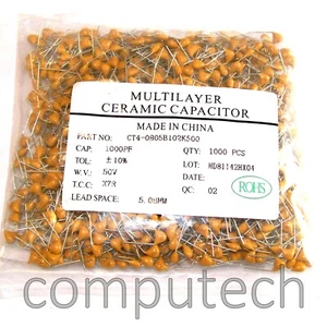 10 pezzi 1 nF 50V 10% Condensatore Ceramica Multistrato Dielettrico X7R 1000pF - Foto 1 di 2