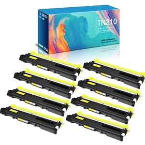 8 Pack TN210 Yellow Toner Cartridge fits Brother MFC-9120CN HL-3075CW HL-3045CN - Picture 1 of 22