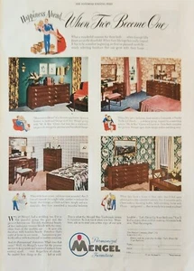 1947 Permanized Mengel Furniture Vintage Ad When two becomes one - Picture 1 of 1