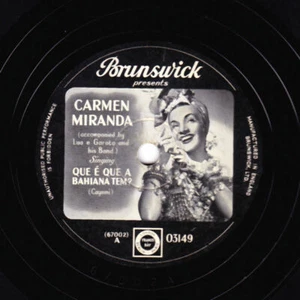 Carmen Miranda Bild Label 78 Que E Que Ein Bahiana Tem ? Co Ro Bruns 03149 E - Imagen 1 de 2