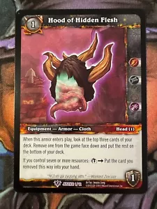 World of Warcraft Juego de Cartas Coleccionables Promo Justicia 1/12 Capucha de Carne Oculta - Imagen 1 de 2