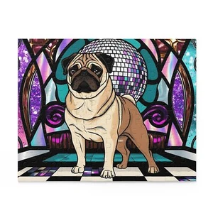 Mops Puzzle, 120-500 Teile Puzzle, Mops Geschenk, Buntglaspuzzle, Disco Puzzle - Bild 1 von 4