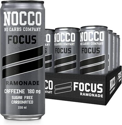 Nocco Bcaa Focus 12x330ml Sugar Free Carbonated FOCUS ENERGY DRINK PRE WORKOUT