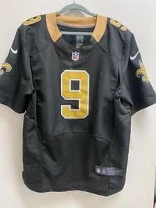Drew Brees Saints Medium Jersey On-Field #9 Black/Gold Stitched NFL NIKE Sz 44 - Picture 1 of 8
