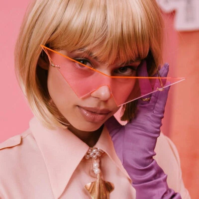 Gafas de sol triangulares de gran tamaño de moda para hombres mujeres al aire libre gafas de sombra Steampunk Foto 1 de 4