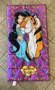 Disney Vintage Aladdin 26x52 Princess Jasmine And Rajah Sleeping Bag P98 - Picture 1 of 3