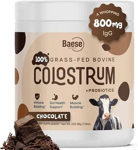 Organic 100% Grass-Fed Bovine Colostrum + Probiotics - Chocolate - Picture 1 of 9
