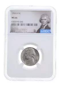 1950-D MS66 Jefferson Nickel NGC Graded Special Label - Picture 1 of 5