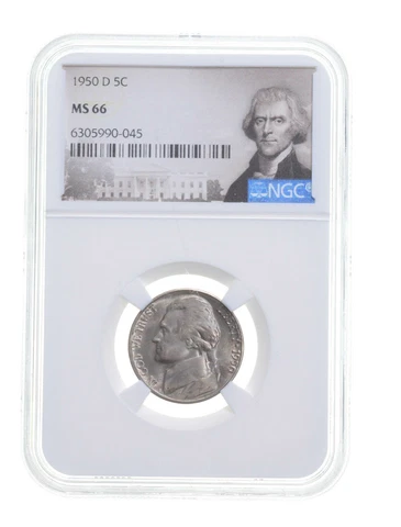 1950-D MS66 Jefferson Nickel NGC Graded Special Label *0890 Cover