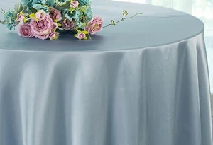 Wedding Linens Inc. 108" Premium Satin Tablecloths Round Tablecloths - Picture 1 of 57