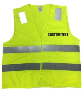 Custom Personalize Safety High Visibility Reflective Stripe Security One SZ Vest - Picture 1 of 7