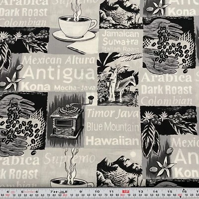 Vintage 2003 Mellow Roast Alexander Henry Fabrics Gray Cotton by the HALF YARD - Image 1 of 2