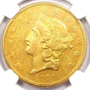 1851-O Liberty Gold Double Eagle $20 Coin - Certified NGC AU55 - $10,500 Value! - Picture 1 of 4