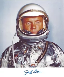 JOHN GLENN SIGNED 8x10 PHOTO 2 NASA MERCURY 7 ASTRONAUT UACC AFTAL RD AUTOGRAPH - Picture 1 of 1