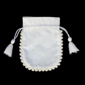 25 PCS Designer Cotton Drawstring White Small Favor Bags Coin Bag Jewelry Pouch - Picture 1 of 6