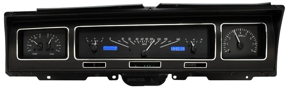 Dakota Digital 68 Chevy Impala Analog Gauge Kit Black Alloy Blue VHX-68C-IMP-K-B - Image 1 of 4